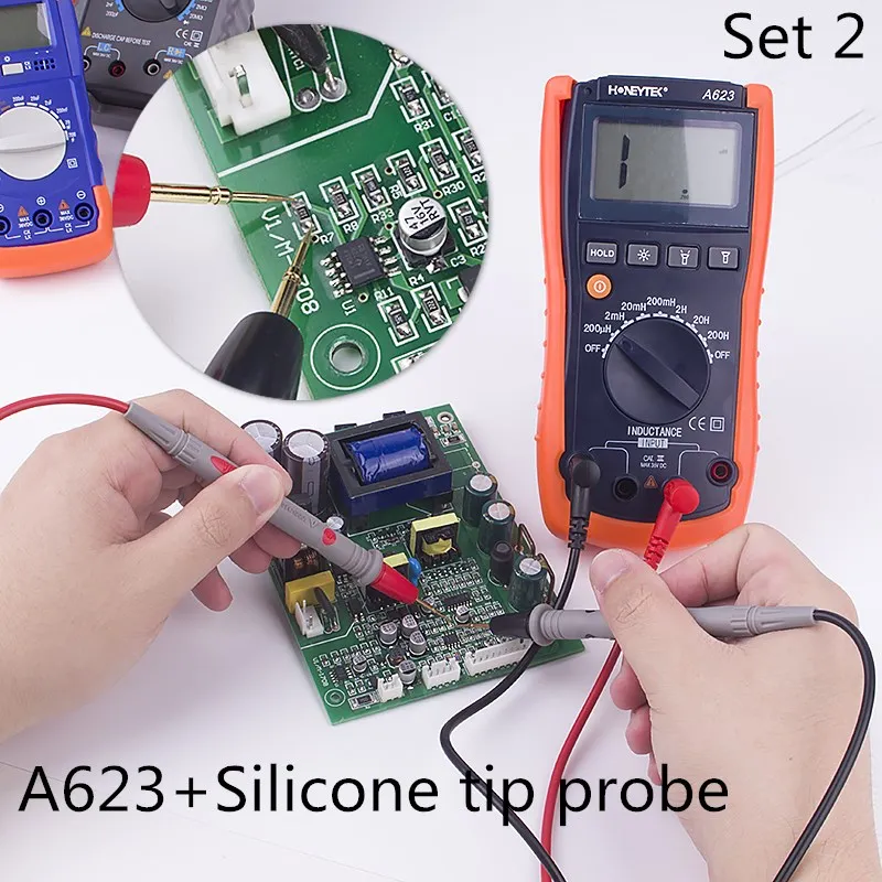 

Inductance table tester multimeter LCD digital meter Black light A623 with Silicone tip proble tester digital multimeters