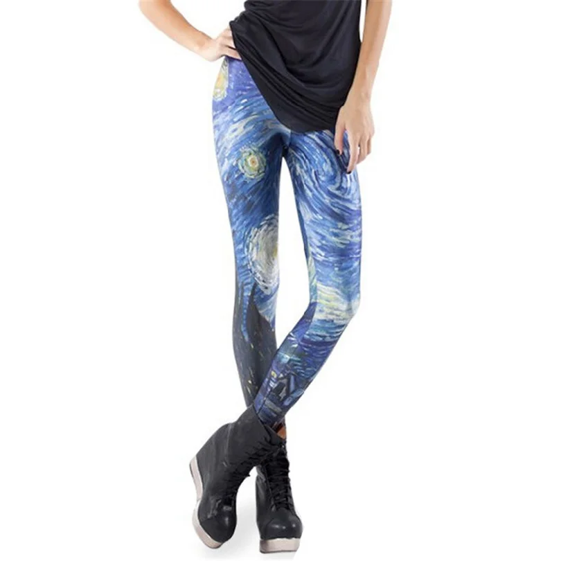 

YSDNCHI 3D Print Push Up Trousers Women High Waist Pants Universe Fitness Leggins Sport Gym Top Sale