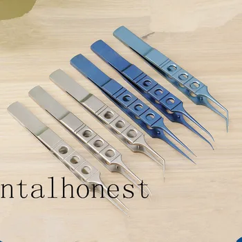 

NEw 6pcs Micros Stainless steel titanium alloy 11CM dovetailed straight/curved tweezers platforms tweezers