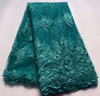 

2018 Latest African French Lace Fabric High Quality African Tulle Lace Fabric For Wedding Nigerian Lace Fabric CHY50 (6)
