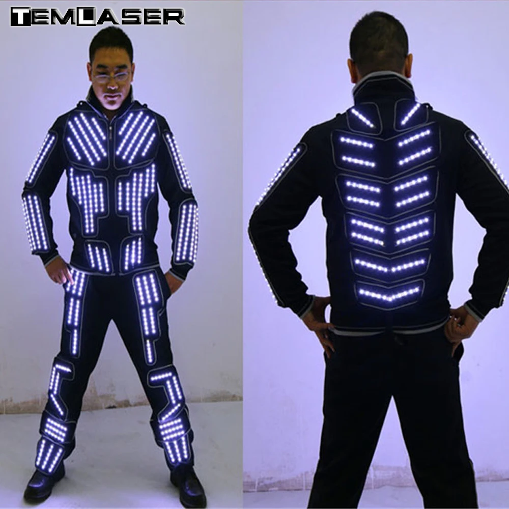 Tron LED Suit Traje LED Robot Suit LED font b Clothing b font Luminous Dance Costume