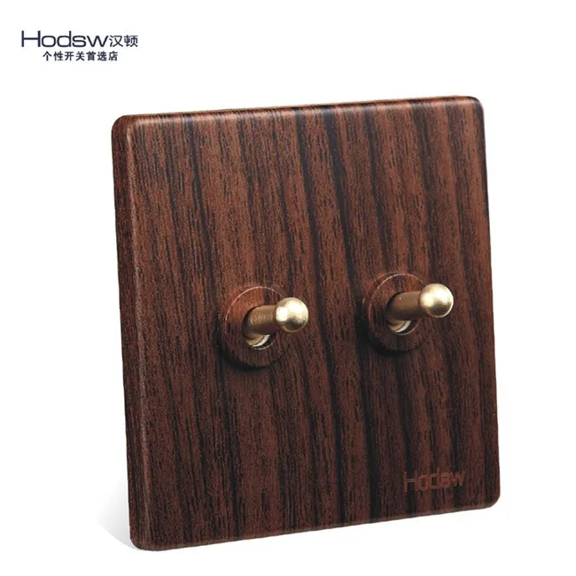 Retro Wall Switch 2 Gang 2 Way  White Light Switch Panel 10A AC110-250V interrupteur mural (10)