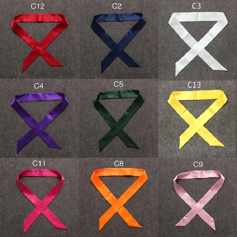 

HOOYI 2019 Women Solid color Scarf Fashion Satin Neck wear Accessories