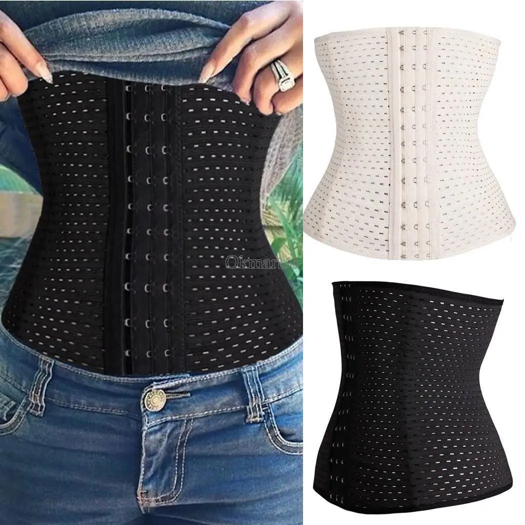 

Plus Size Womens Waist Trainer Cincher Underbust Corset Belt Shapewear Slim Body Shaper Fashion Breathable Solid After Pregance