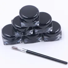 Новое поступление 6 шт. черная Водостойкая Подводка для глаз гель макияж косметика+ 6 шт. Кисточка для подводки глаз