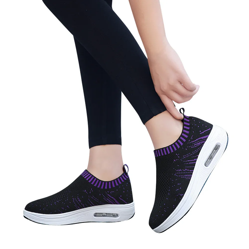 Женская уличная повседневная спортивная обувь из сетчатого материала, обувь на толстой подошве с воздушной подушкой, кроссовки, новая летняя дышащая сетчатая обувь для женщин# WS