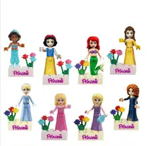 

8pcs/set Girl friends Movie Princess Mermaid Elsa Anna Belle Building Blocks Figures Toys compatible Legoingly