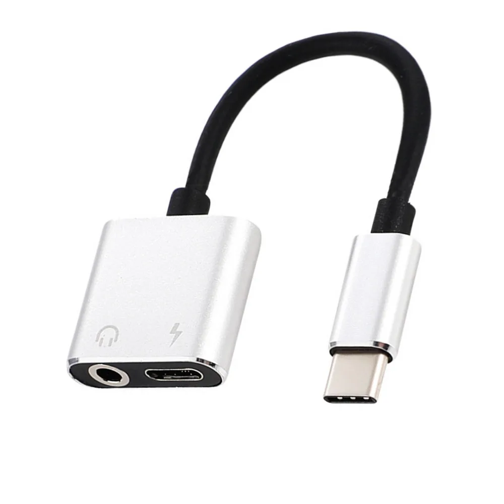 Usb type-C аудио адаптер для зарядки 2 в 1 type C папа-мама 3,5 мм разъем для наушников+ зарядный конвертер для Xiaomi 6 адаптер