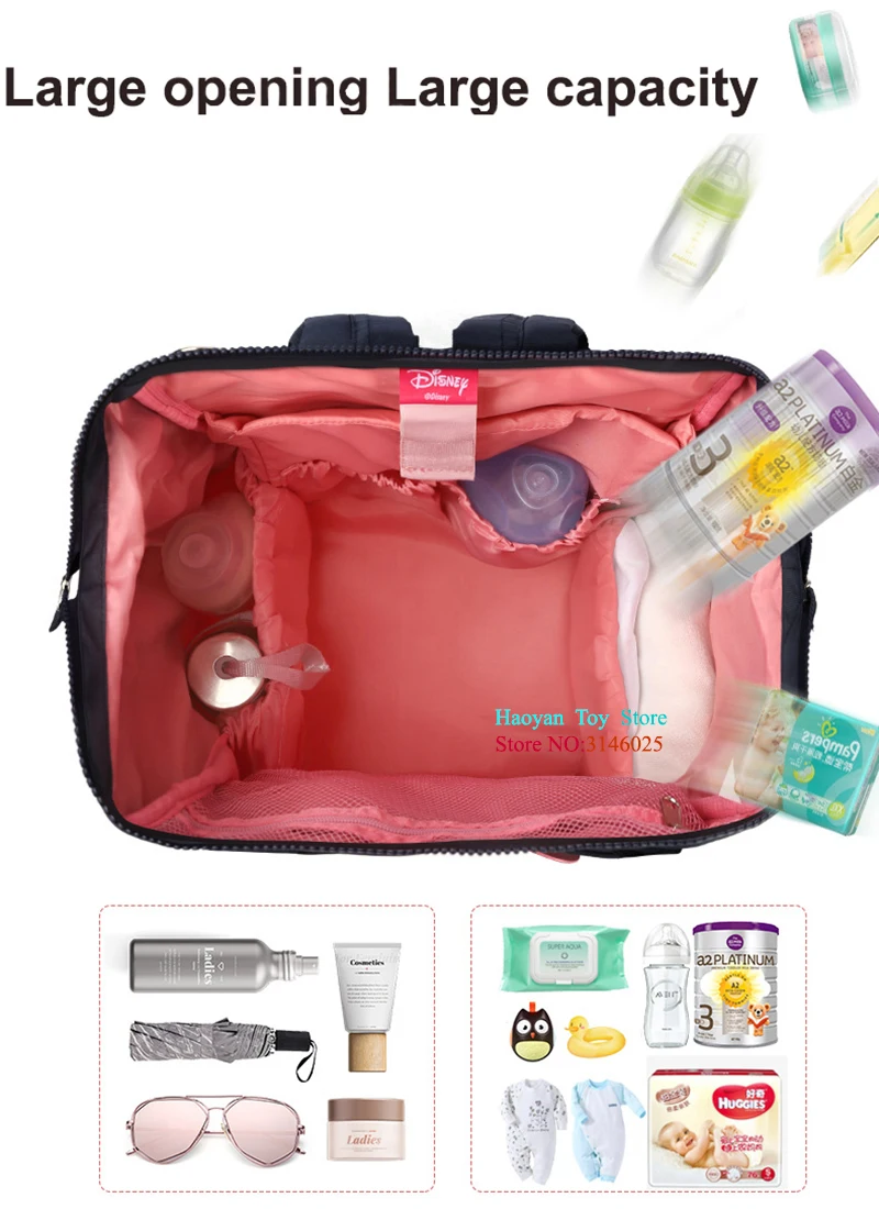 Disney Термальность изоляции мешок высокой емкости детские бутылочки сумки Рюкзак Baby Care Пеленки сумки полиэстер изоляции мешки