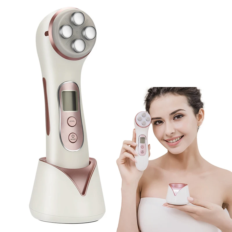 EMS MicroCurrent Vibration Skin Care Tighten Lifting Facial LED Photon Radio Frequency Wrinkle Removal Beauty Massager Machine | Красота и
