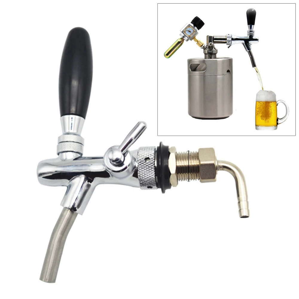 

Adjustable 4 Inch Stainless Steel G5/8 Beer Faucet Draft Beer Faucet Shank With Chrome Plating Tap Dispenser Homebrew Barware