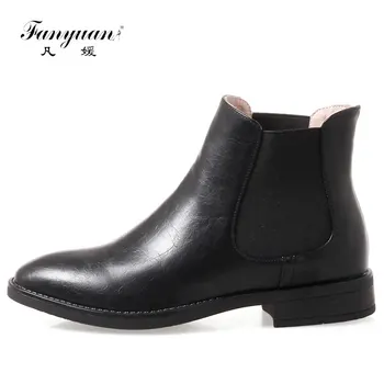 

Fanyuan 2017 Sexy Women Ankle Boots Casual Platform Shoes Woman Sexy High Heels Slip On Fashion Autumn Women boots