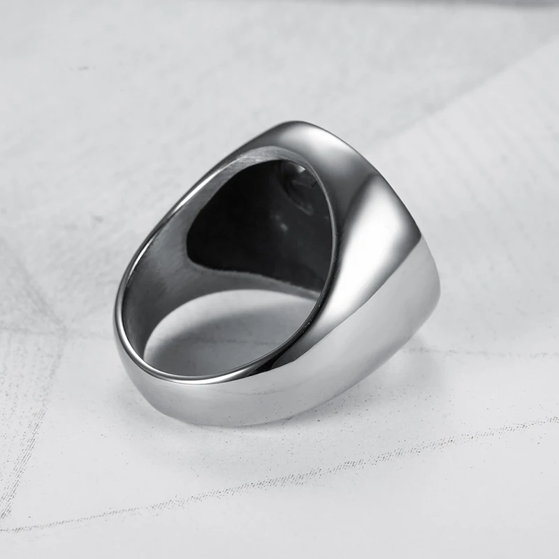 Cool fashion viking jewelry Mens Celtic Knot Signet Rings Round Vintage Stainless Steel Ring for Biker (4)