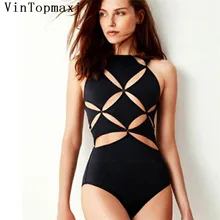Женский купальный костюм с вырезами и узлом, сексуальный купальник с высокой горловиной, Цельный купальник, монокини, боди с вырезами, пляжная одежда