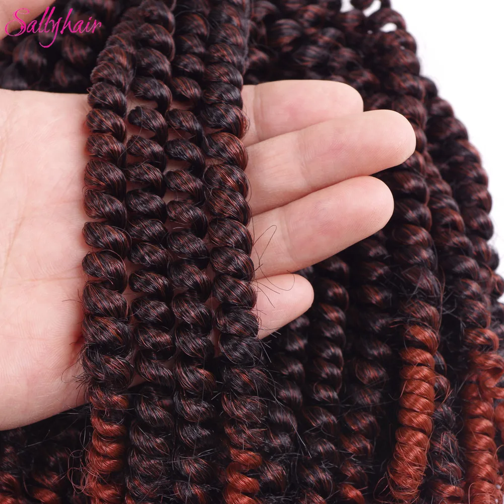  Crochet Braids Ombre Spring Twist Hair Kanekalon Synthetic Hair Extensions Braids Kinky Curly Twists (38)