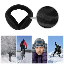 Зимние для женщин мужчин складной флис один размеры черный, красный однотонные Наушники Earflap Earcap Active унисекс уха теплая крышка