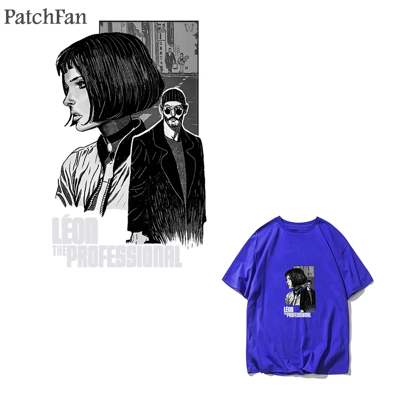 

Patchfan Professional leon heat press stickers iron on patches Handmade patches on clothes jacket t shirt thermal transfer A1762
