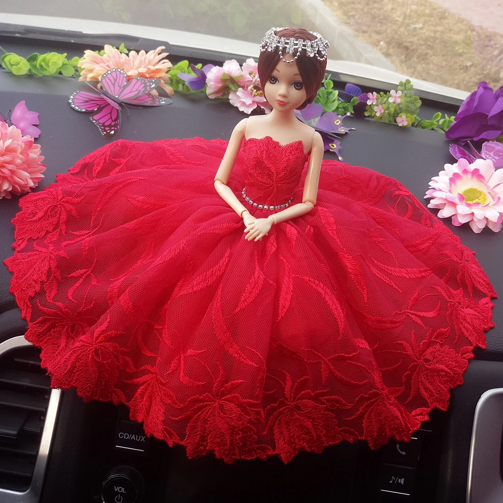 Lovely Princess Wedding Car Accessories In Korean Car Ornaments Barbie Doll Car Decoration