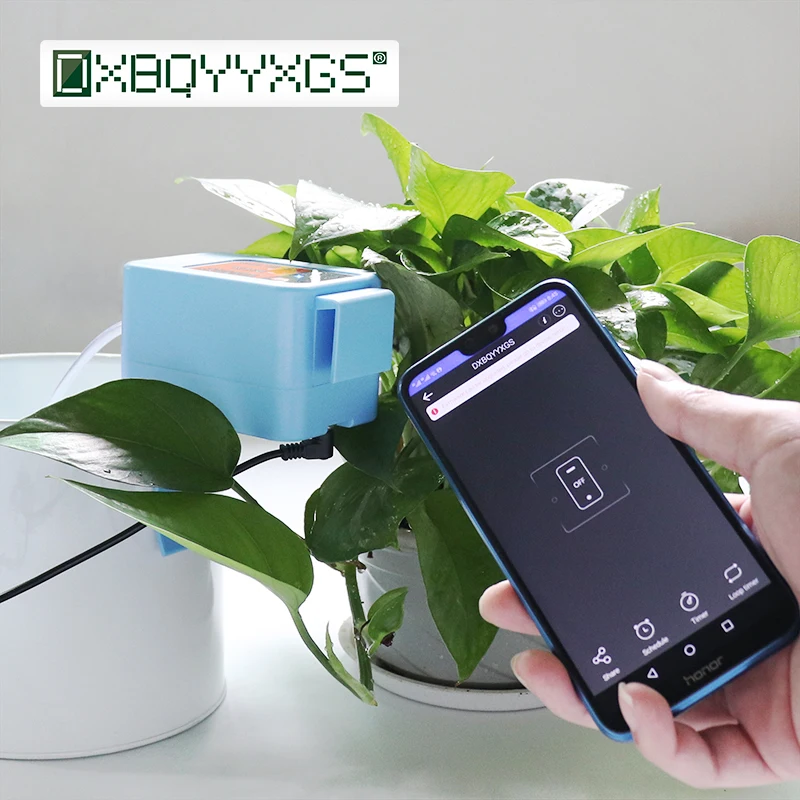 

Mobile remote monitor control watering device Intelligent WIFI Drip irrigation system Garden plant Auto water timer pump tool