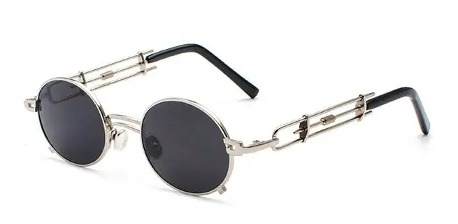 Prouddemon Новые стимпанк Солнцезащитные очки для женщин и мужчин ретро брендовые дизайнерские овальные солнцезащитные очки модные очки UV400 - Цвет линз: silver grey 896