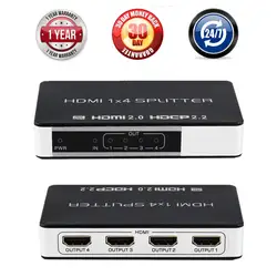 Новый 4 К 4 Порты и разъёмы 1x4 1x8 HDMI Splitter Поддержка HDMI 2.0 HDCP 2.2 HD 1 вход 4/8 Выход HDMI Splitter концентратор распределительная коробка для HDTV PS3