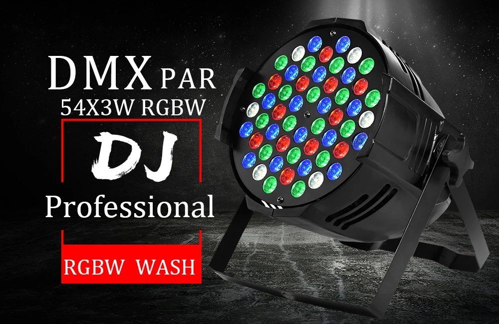 Светодиодные par огни 54x3 w мыть диско свет DMX512 Контроллер эффект для небольших вечерние dj Свадебные сценическое освещение 8 шт./партия