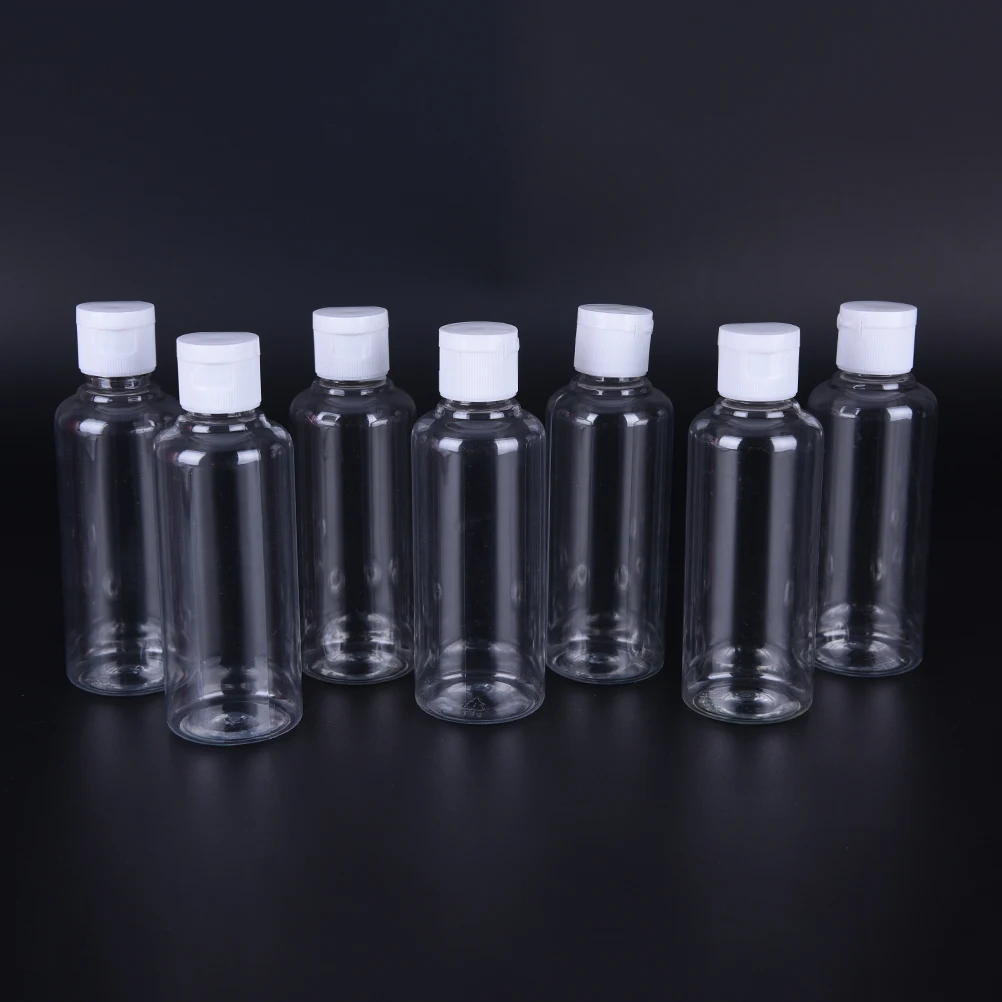 1pcs 100ml Clear Flip Top Cap Refillable Bottle Transparent Small