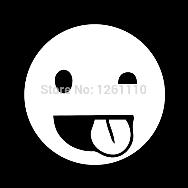 funny grimace cheeky smiley wink face tongue out loose fit vinyl