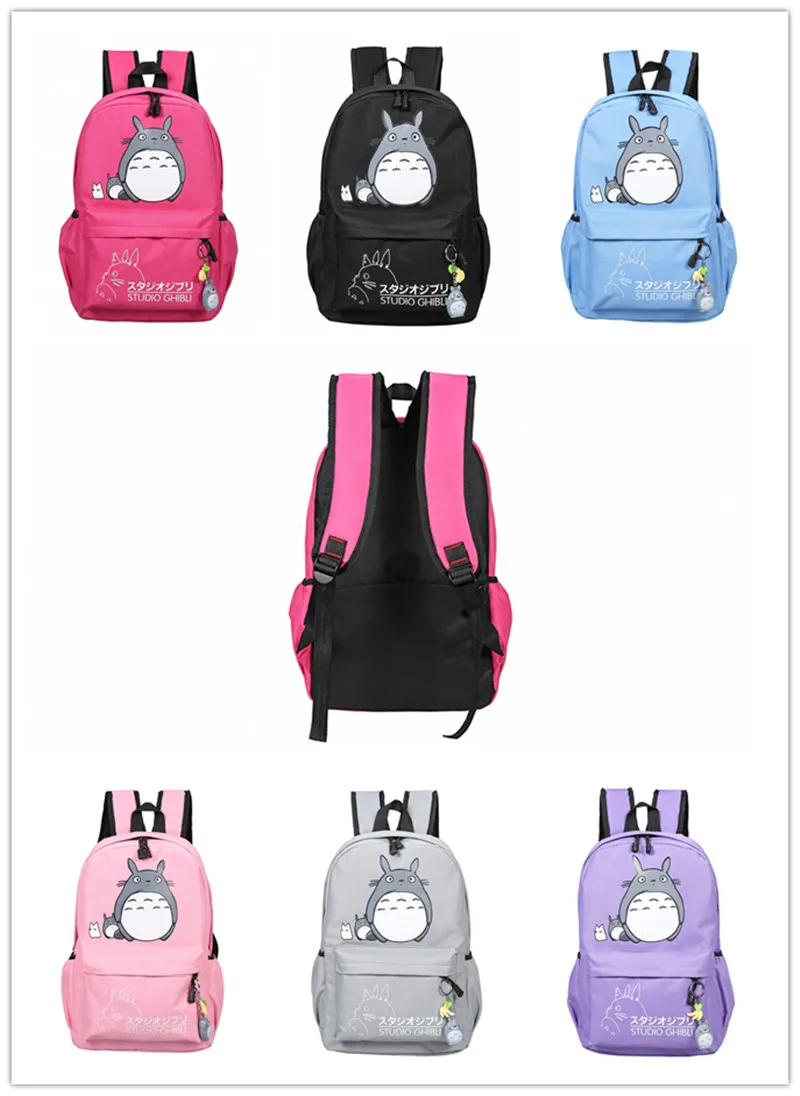 

Anime Studio Ghibli My Neighbor Totoro Action Figure Printed Canvas Cartoon Teenagers Unsiex Shoulder Knapsack Travel Backpack