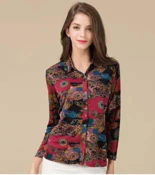 

silk knit shirt big yards loose middle-aged women's clothing