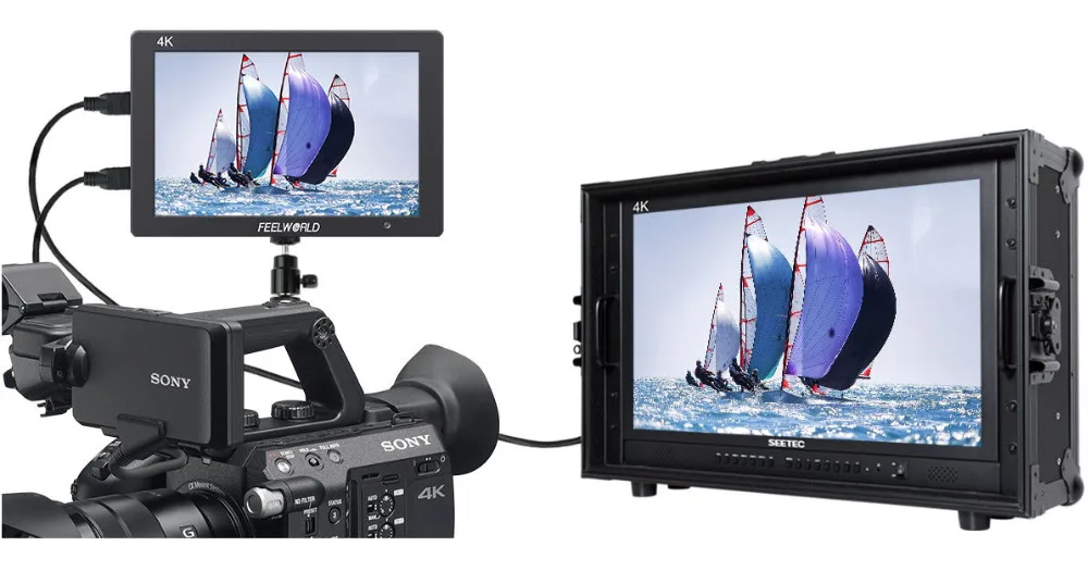Feelworld T7 7 дюймов ips 1920x1200 HDMI на Камера поле монитор Поддержка 4 K Вход Выход видео монитор для DSLR Canon Nikon sony