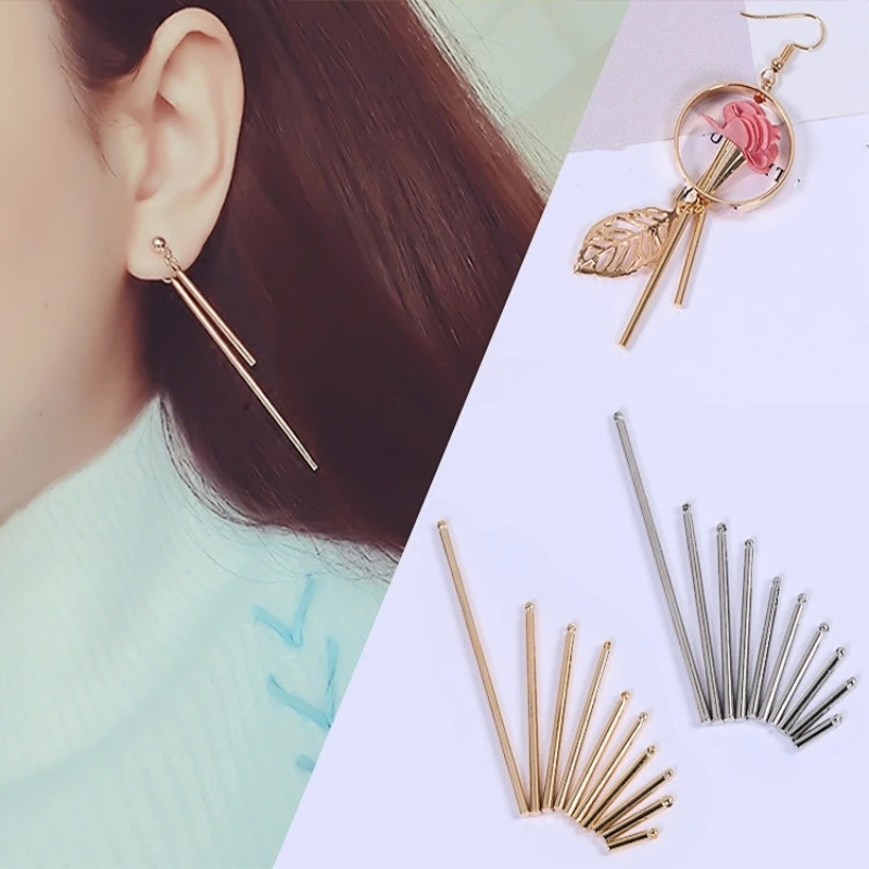 

10pcs 15/18/22/24mm Tassels for Stud Earrings Making Accessories Gold Silver Metal Charms Pendants Hair Jewelry Findings