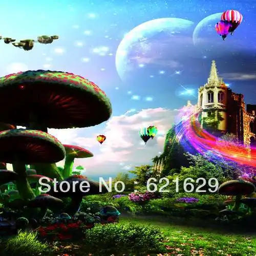Fantasy mushrooms 8 x8 CP Computer painted Scenic Photography Background font b Photo b font Studio