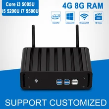 Мини-ПК Desktop Core i3 5005U Окна 10 компьютер Linux мини Core i5 5200U i7 5500U Barebone безвентиляторный HD Графика 5500 HTPC HDMI