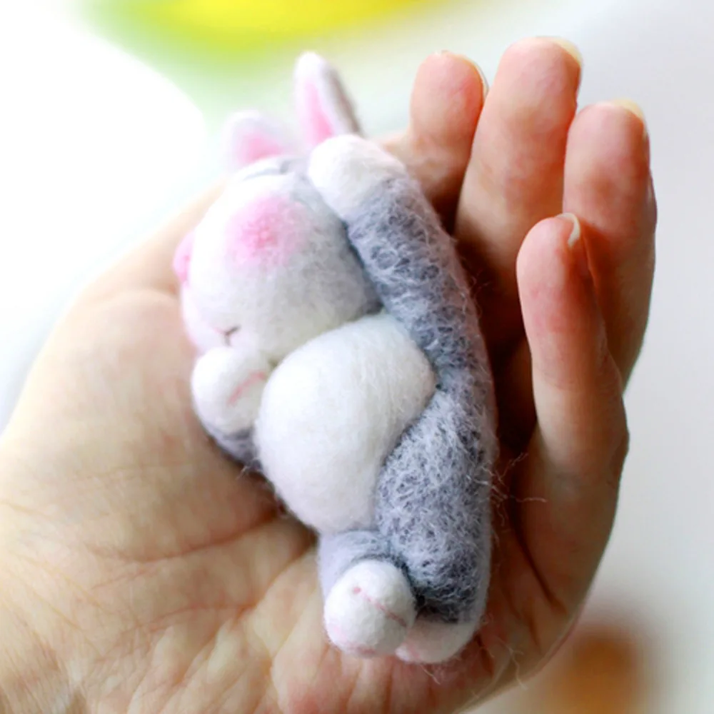 Набор для валяния игл для ленивого кролика Feltsky лежа в руках 10 см-иглы, защита пальцев, поролоновый коврик, инструкция