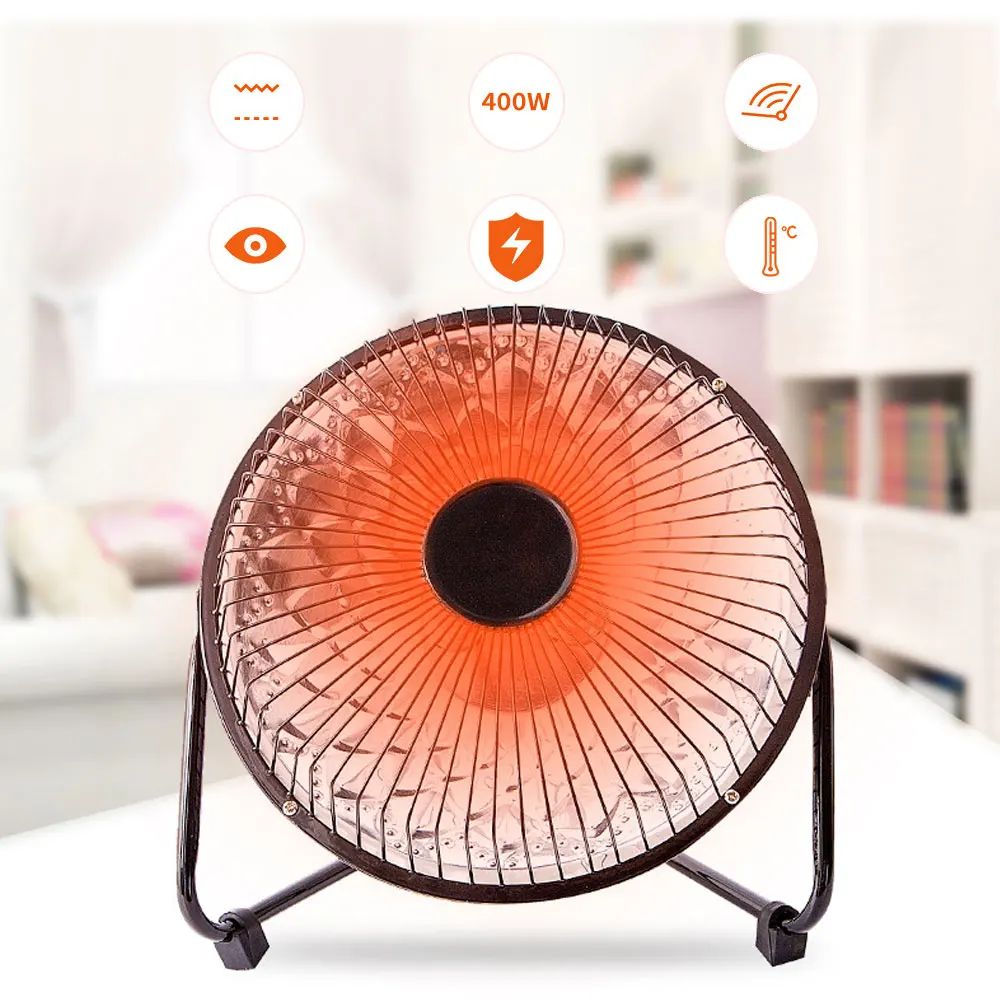 

Portable Electric Heaters Desktop office Home Desktop Heater Mini Quartz Tube Type Small Heater Stove Electric Fan 8inch