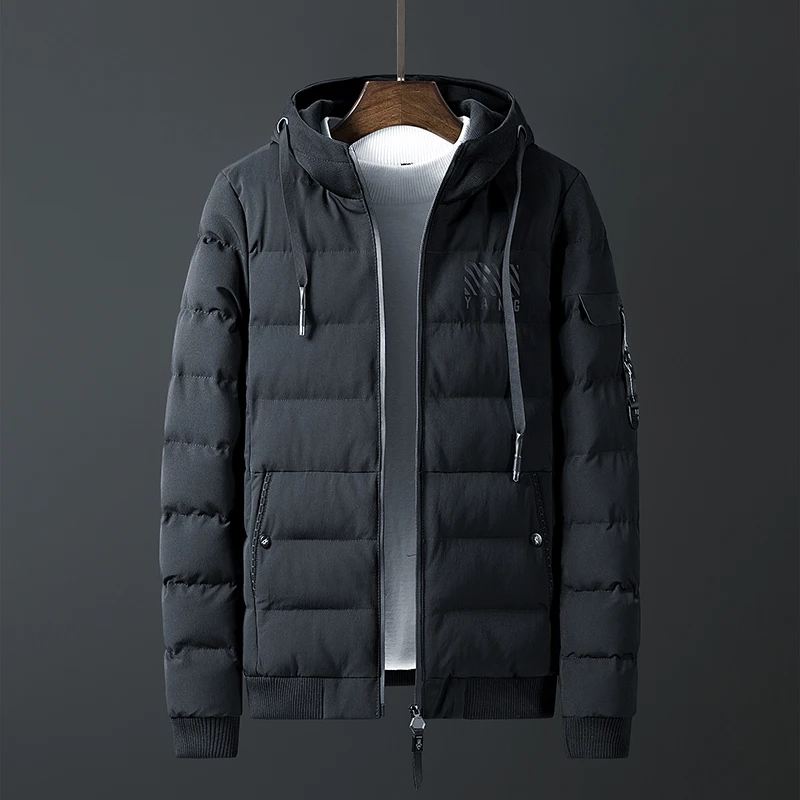 Fashion Men's Hooded Parkas Printing Winter Male Cotton Clothing Windproof Keep Warm Men's Parkas Coats Jackets Coat