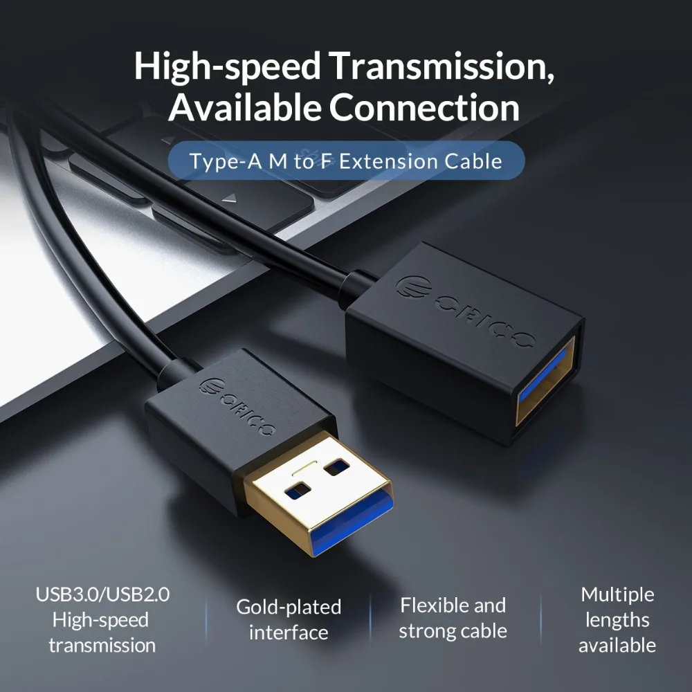 ORICO USB кабель-удлинитель USB 3,0 кабель женский-мужской удлинитель Кабель для передачи данных удлинитель кабель-удлинитель для компьютера ПК