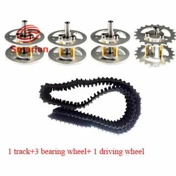 

Official smarian 5mm Robot Tank Diy Kit with Plastic Track + Driving Wheel + Bearing Wheel Accessory for Robotic Car Chassis