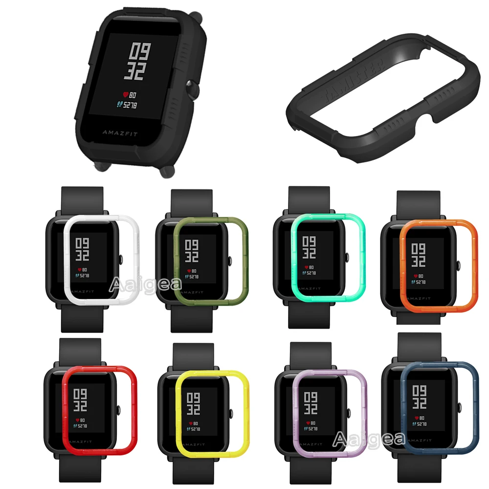 

Colorful Smart Watch Protecter Case for Xiaomi Huami Amazfit Bip Slim PC Protective Cover shell Frame for amazfit bip Lite New