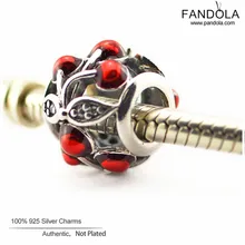 Очаровательные вишни, браслет в европейском стиле, очаровательные 925 пробы серебристые металлические бусины, сделай сам, изготовление ювелирных изделий