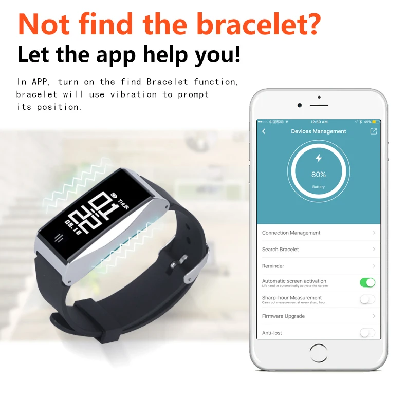 Haoba Смарт-часы Приборы для измерения артериального давления/сердечного ритма Фитнес трекер умный Браслет smartwatch для iOS и Android Smart браслет