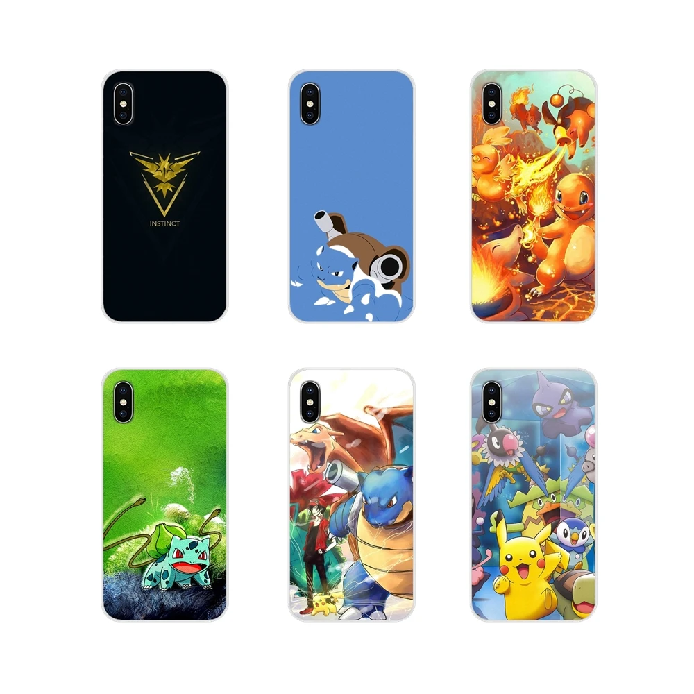 

For Xiaomi Mi6 A1 5X 6X Redmi Note 5 5A 4X 4A 4 3 Plus Pro pocophone F1 Pokemons Bulbasaur Fire Starters Transparent Soft Covers