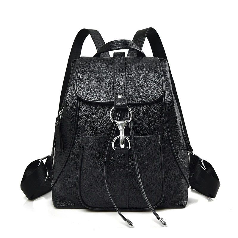 Zwarte Mode Rugzak Vrouwen Koe Lederen Rugzakken Schooltassen voor Meisjes Vrouwelijke Reistassen Rugzak Mochila Mujer Bolsa Zwarte Mode Rugzak Vrouwen Koe Lederen Rugzakken Schooltassen voor Meisjes Vrouwelijke Reistassen Rugzak Mochila Mujer Bolsa