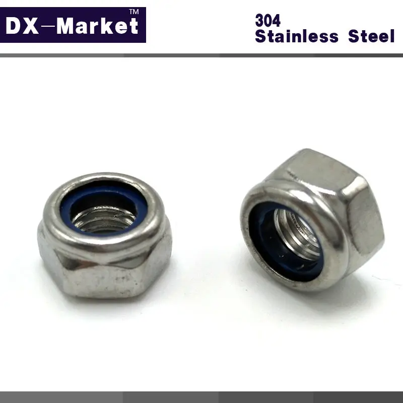 m12 , 20pcs , Stainless Steel 304 Nylon Insert Lock Nut , Metric din985