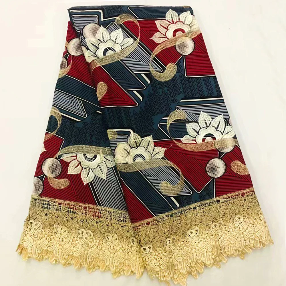 

2018 new coming african wax lace fabric high quality nigerian design ankara wax embroidery cord lace style for garment