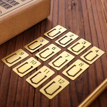 

Copper Index Bookmarks Clip 12 pcs Travelers Notebook Notes Accessories Index Bookmarks Clip For File Office Accessories