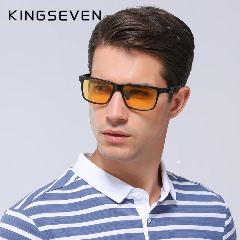 Мужские солнцезащ. Очки ночного видения KINFSEVEN черно серые солнцезащитные очки