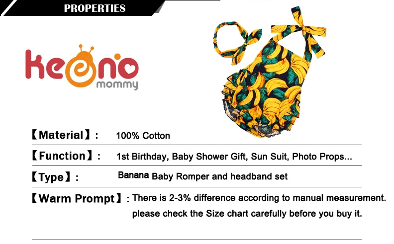 New Summer Baby Girls Banana Ruffles Romper Jumpsuit Clothes Outfits Fashion Sleeveless Cotton Bandage Sunsuit Clothes (7)