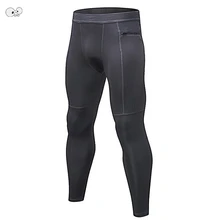 Быстросохнущие однотонные колготки для бега с карманом на молнии, эластичные мужские спортивные штаны для фитнеса и спортзала, влагоотводящие леггинсы, штаны, спортивная одежда